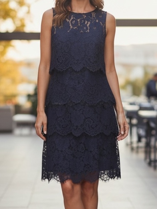 Lauren Ralph Lauren Dresses & Skirts - Lauren Ralph Lauren Navy Lace Sleeveless Shift Dress